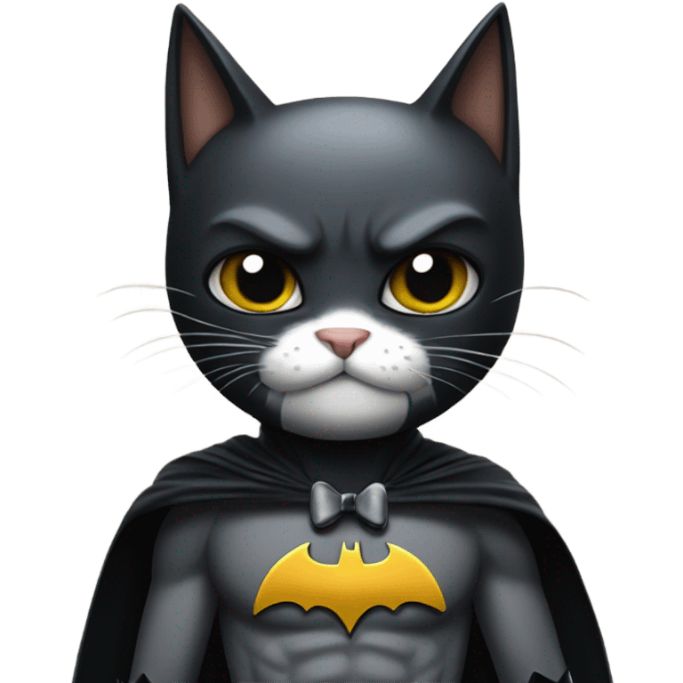 a cat dressed up as batman emoji