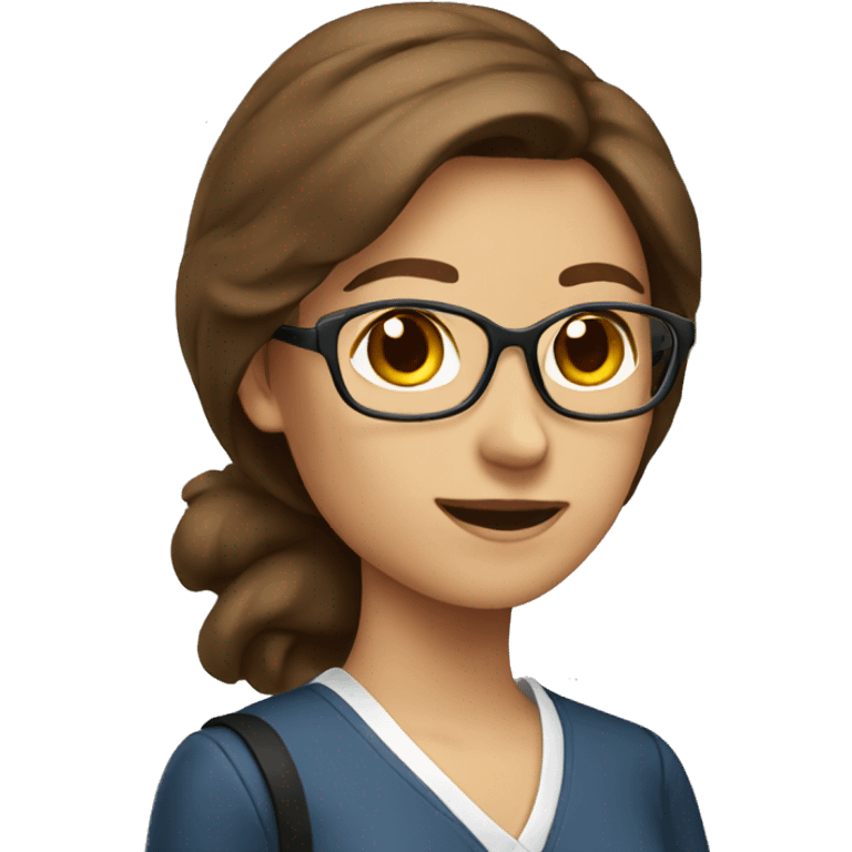 brown haired female teacher emoji