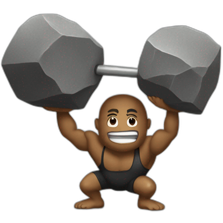 A rock working out emoji