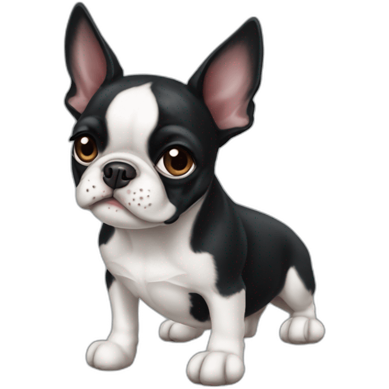 Chien de type chiot  Boston terrier emoji