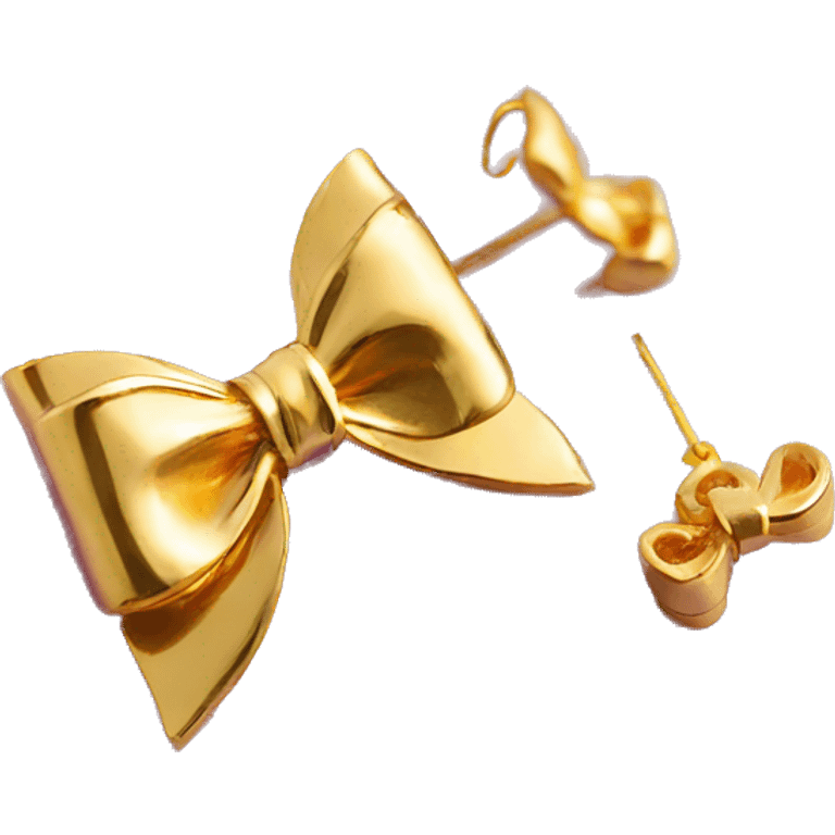 Gold bow earrings  emoji