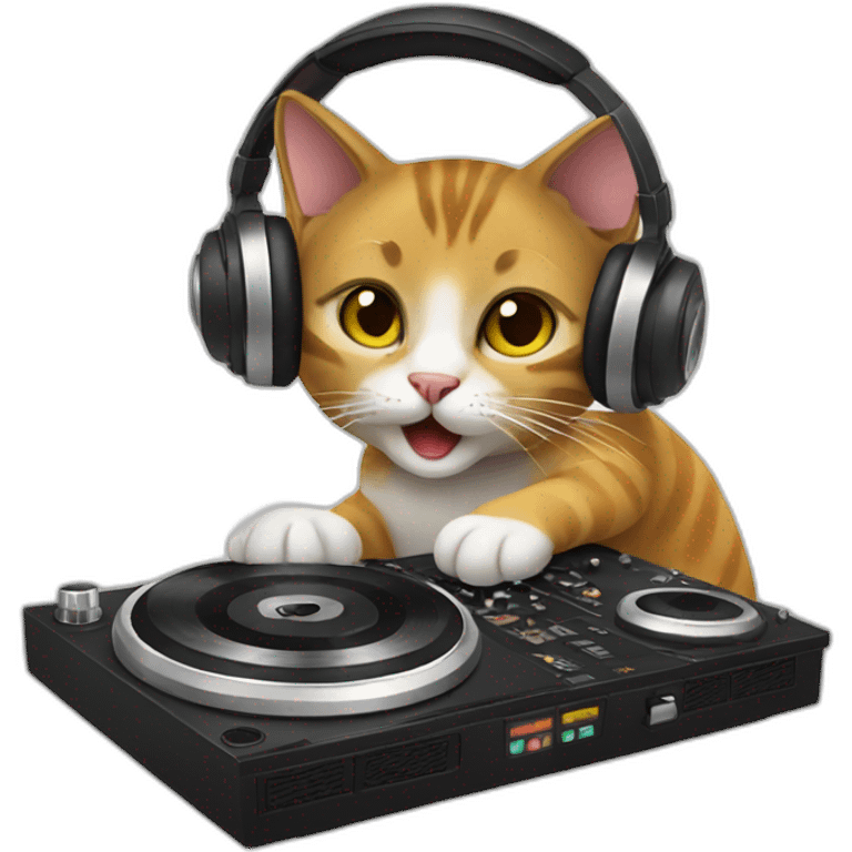 a cat djing emoji