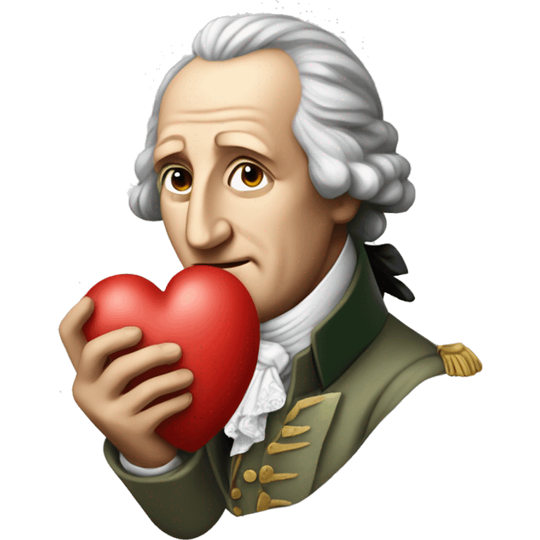 Goethe holds the heart in his hand emoji