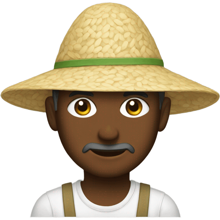 Rice picking hat emoji