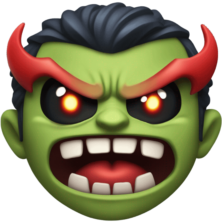 Hulk vampires one eye is no! Face is black and smile red eye Vampires emoji