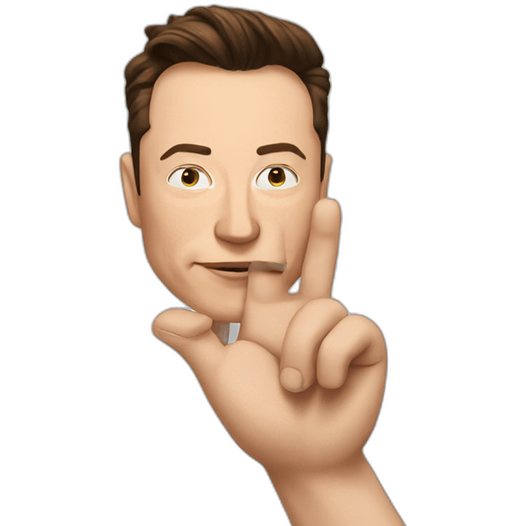 elon musk shows fingers emoji