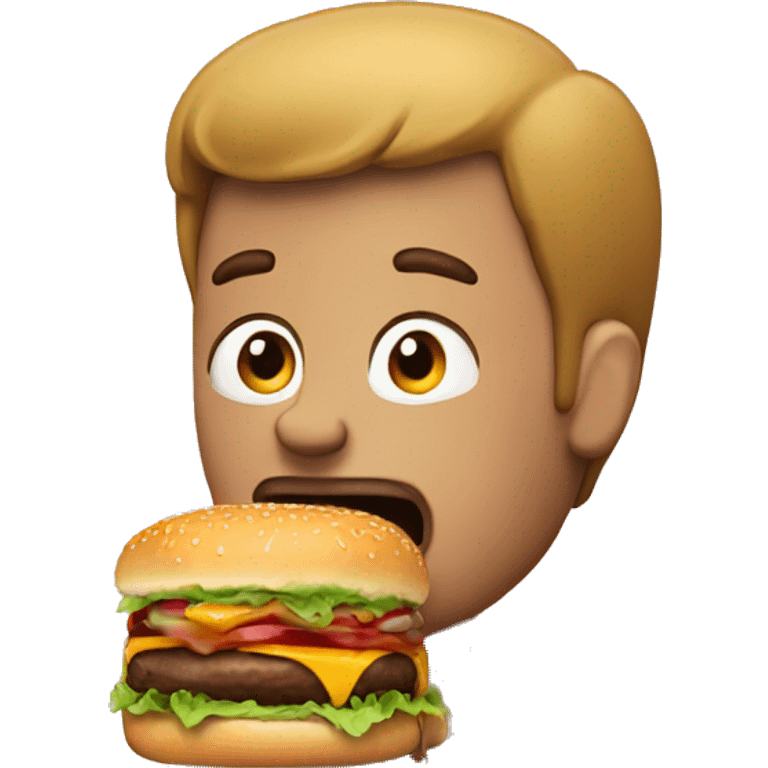 Man eating a burger emoji