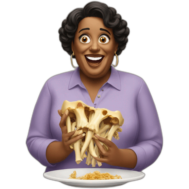 Alison Hammond eating bones emoji