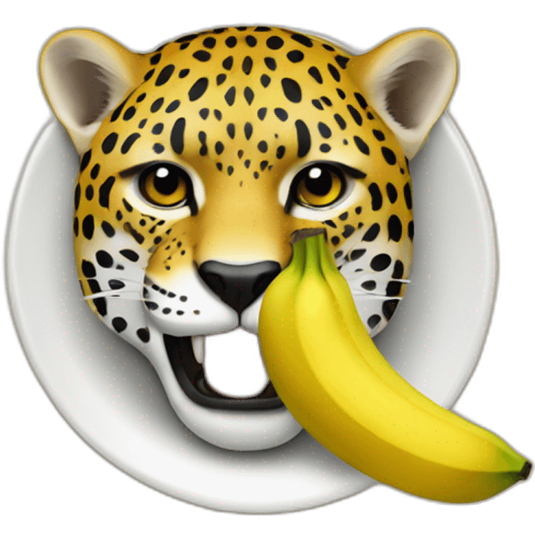 Jaguar eating a banana emoji