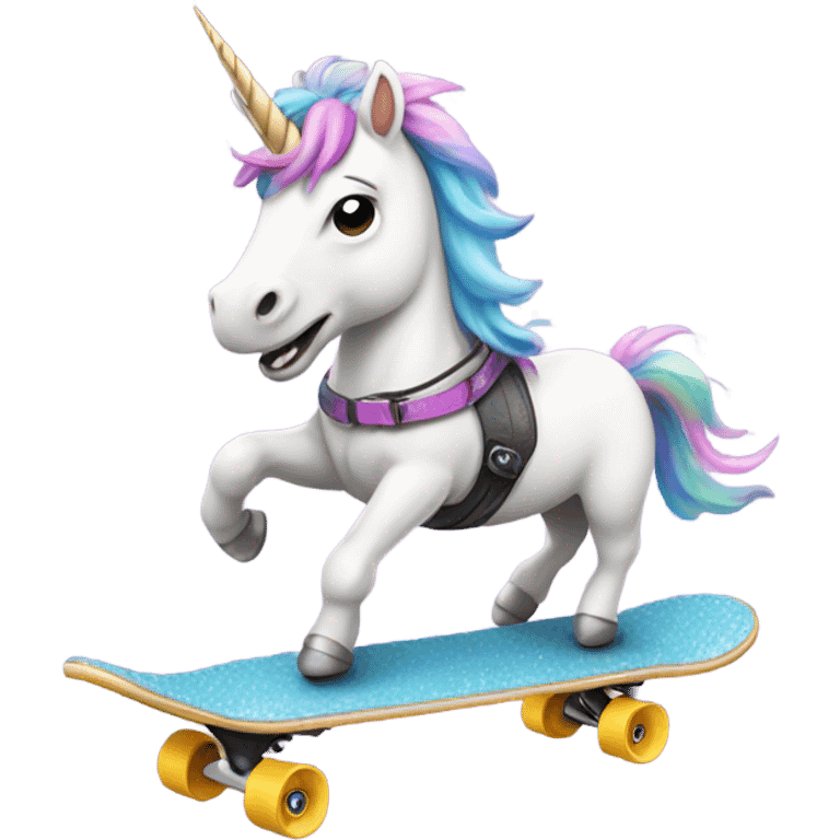 Unicorn on skateboard emoji