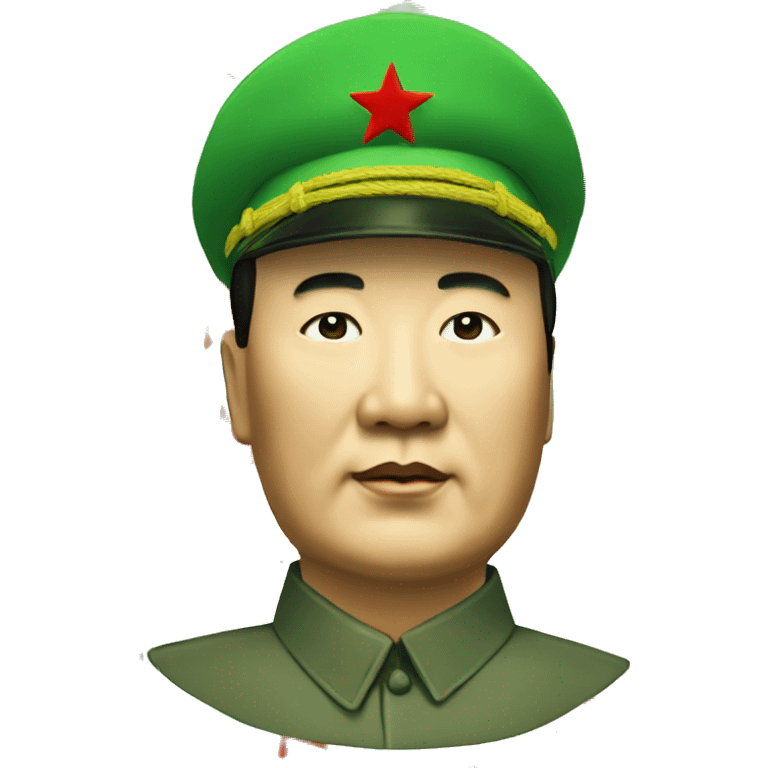 Chairman Mao with a green cap with red star emoji