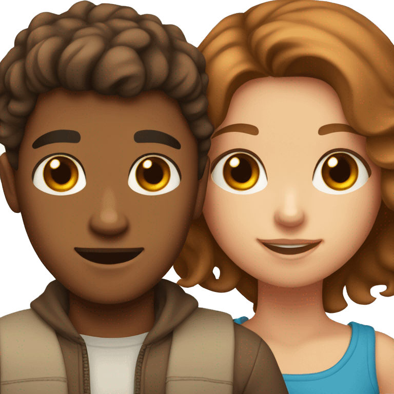 brown hair tan boy and browns hair girl with blue eyes and freckles emoji