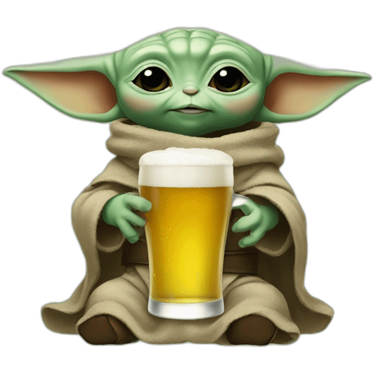 baby yoda drinking a beer emoji