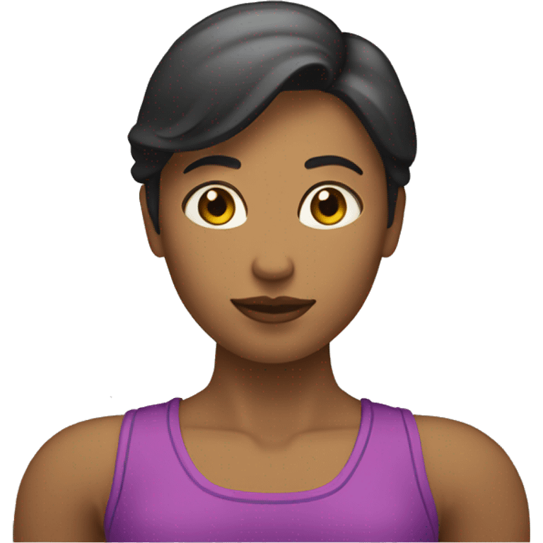 Femme qui travail les biceps aux haltères emoji