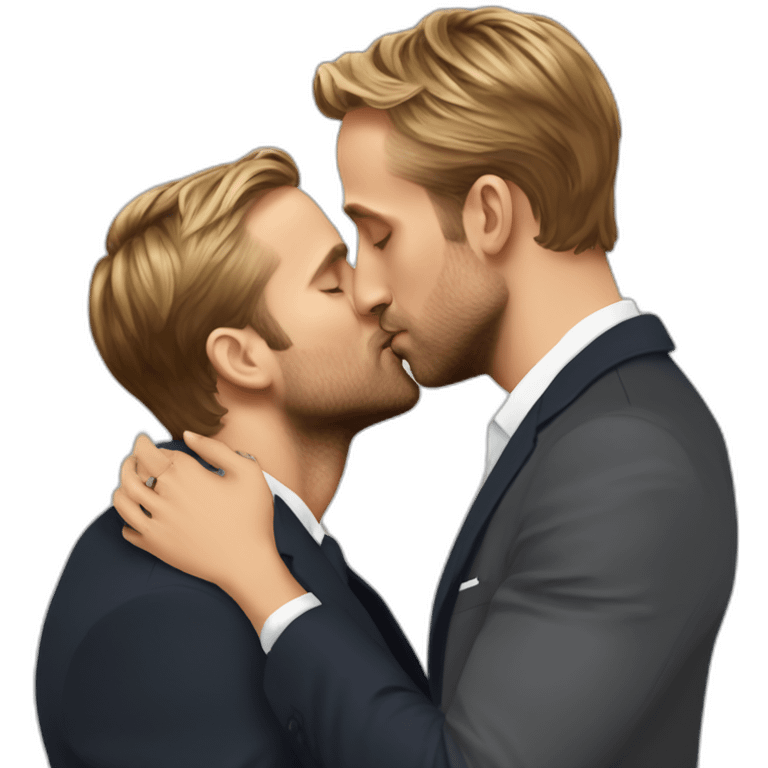 ryan gosling kissing macron emoji