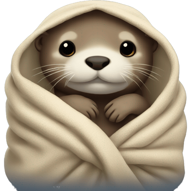 otter cozy in blanket emoji