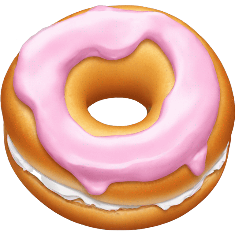 bagel with pink cream cheese emoji