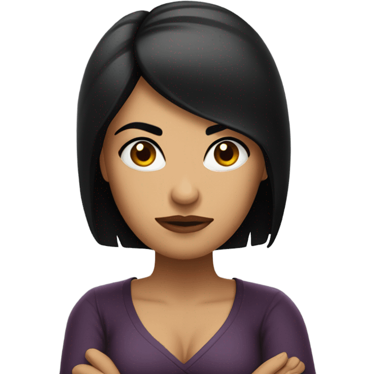 latina black hair arms crossed angry emoji