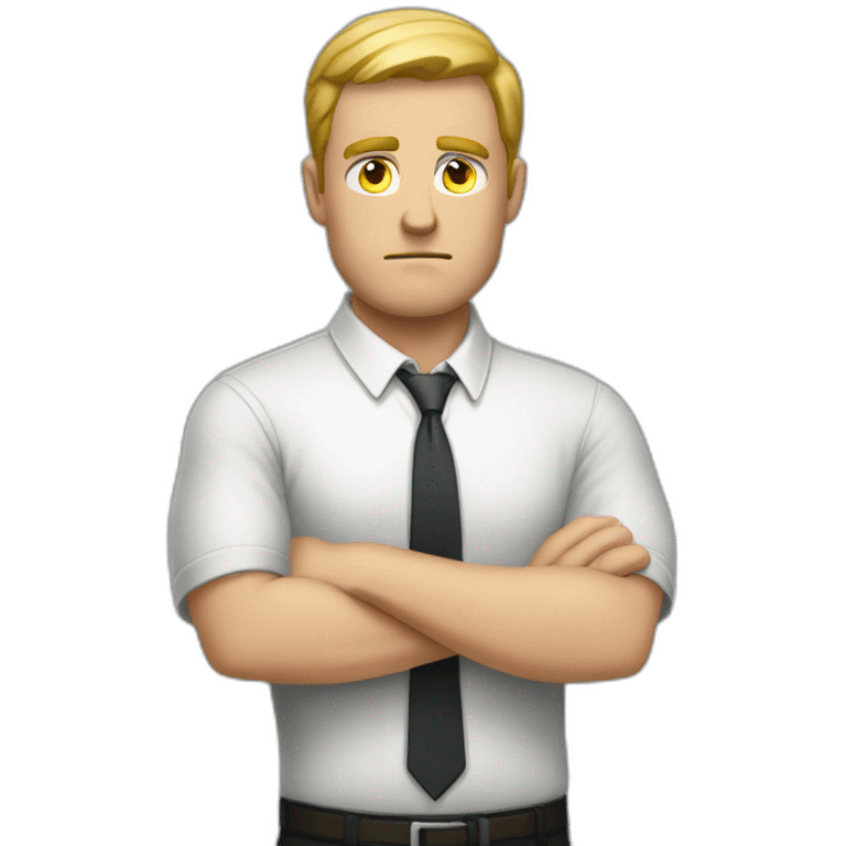 White Man HR-manager crossed arms angry emoji