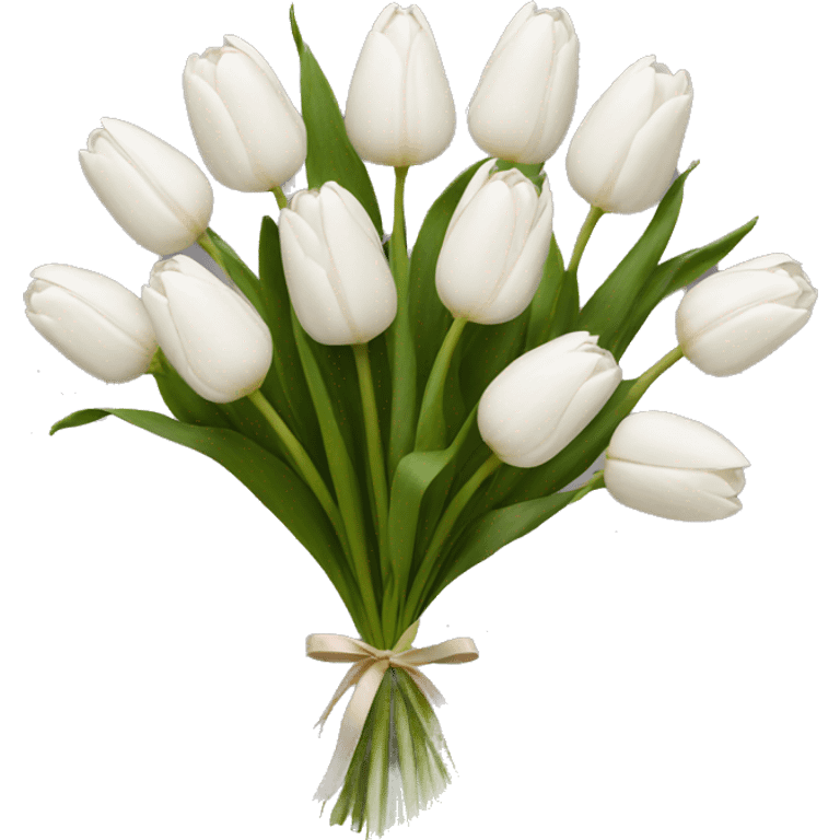 white tulip bouquet  emoji