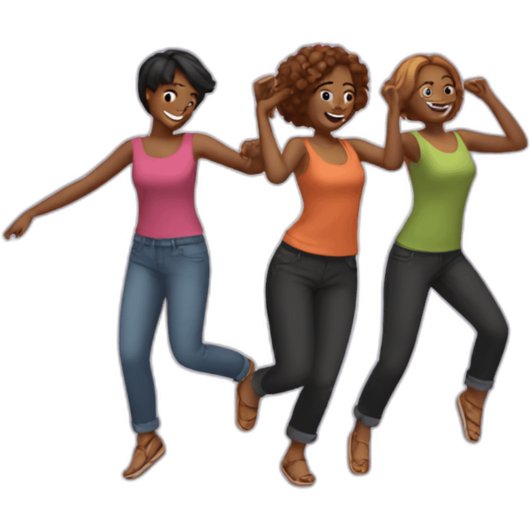 multiple friends dancing improved emoji