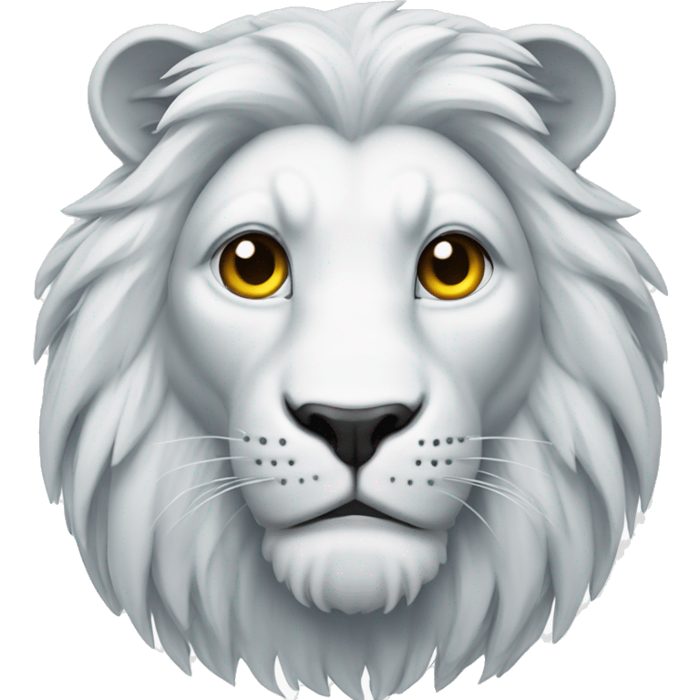 Lion blanc avec yeux bleus emoji