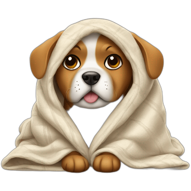 dog chilling in a blanket emoji