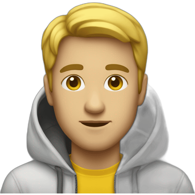 white developer with yellow hoodie emoji