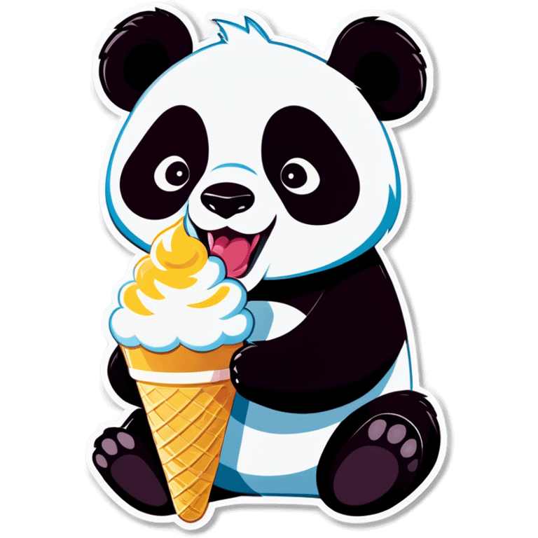 Panda eating ice cream emoji