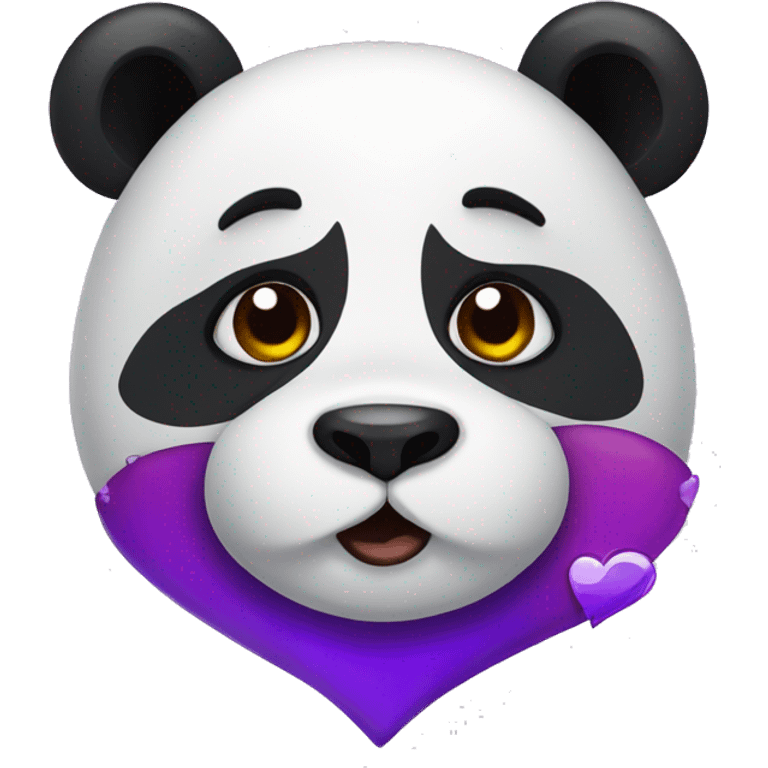 Panda with purple heart  emoji