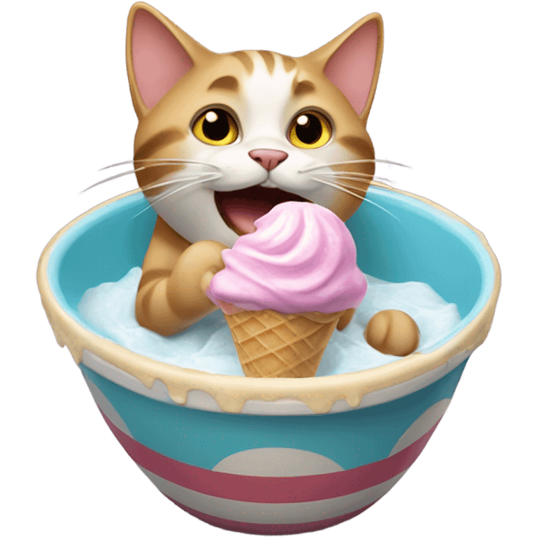 cat eating ice cream emoji