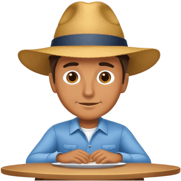 guy at a table realistic emoji