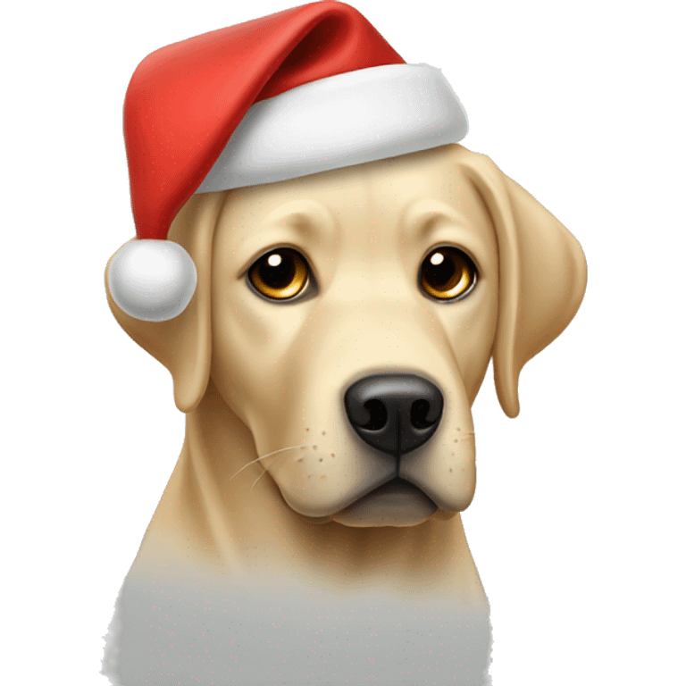 Labrador wear christmas hat emoji