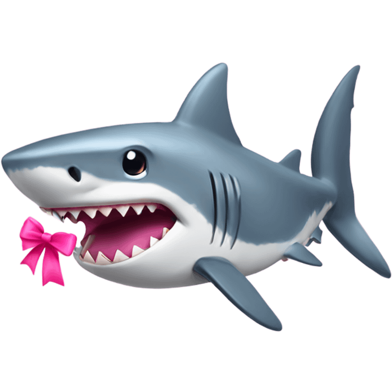 Shark with pink bow emoji