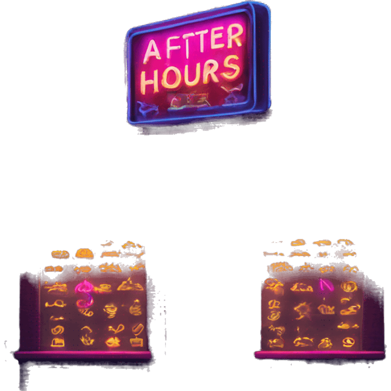 Neon Sign that says 'After Hours' emoji