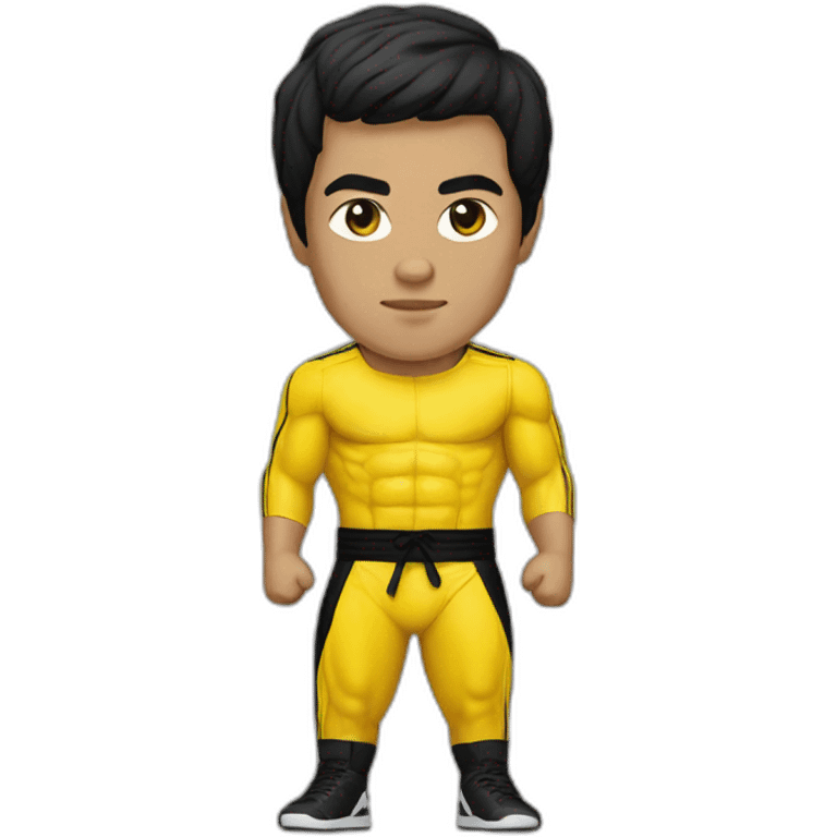 Bruce lee in yellow adidas dress emoji