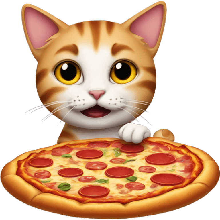 Cat eat the pizza emoji