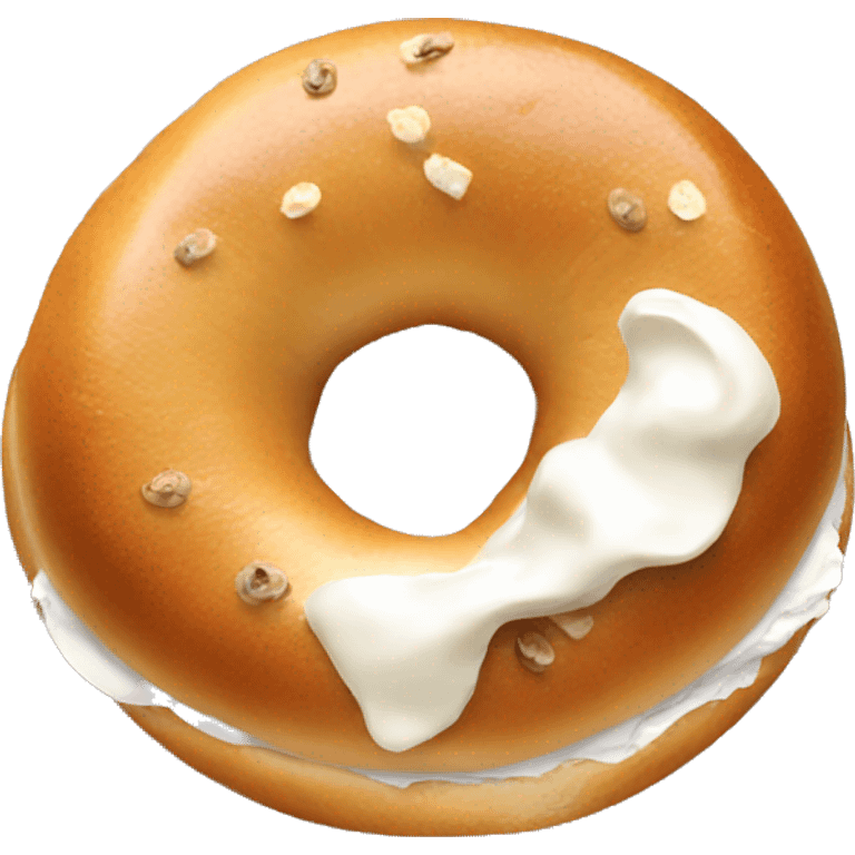 Loaded bagel with cream cheese emoji