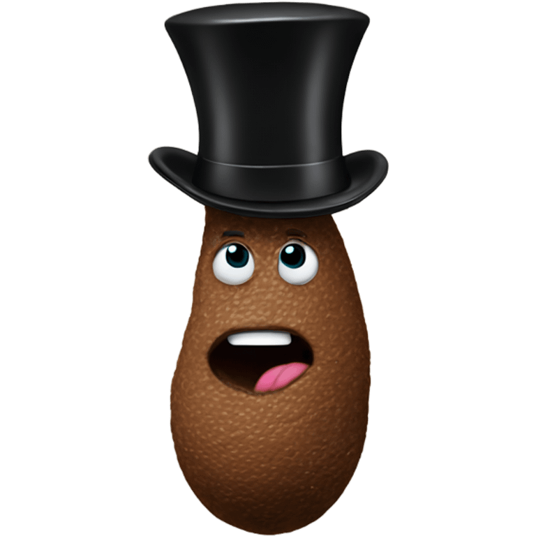 A turd with a top hat  emoji