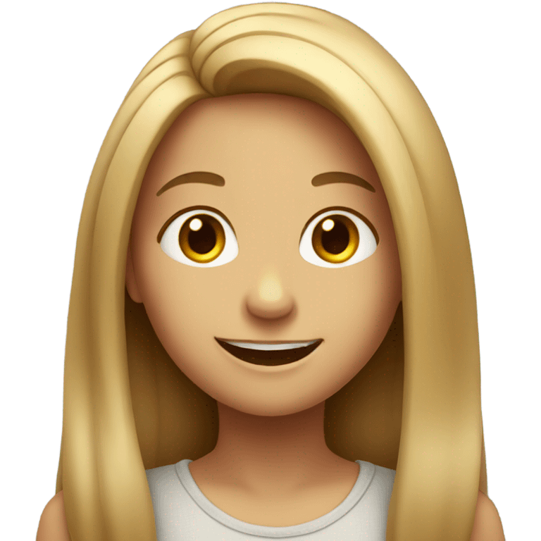 smiling girl with long hair emoji