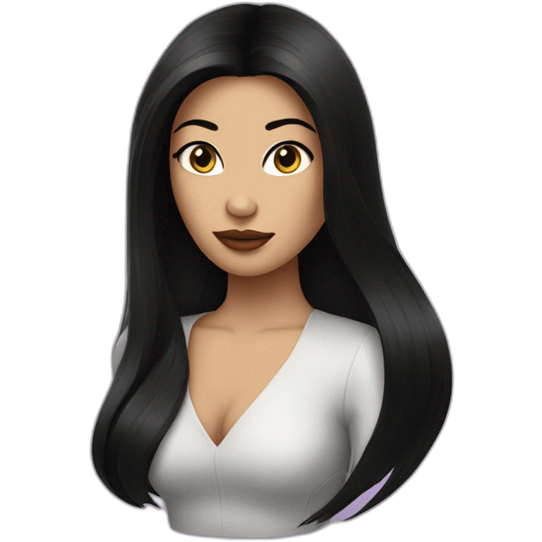 Femme fatale with long straight black hair emoji