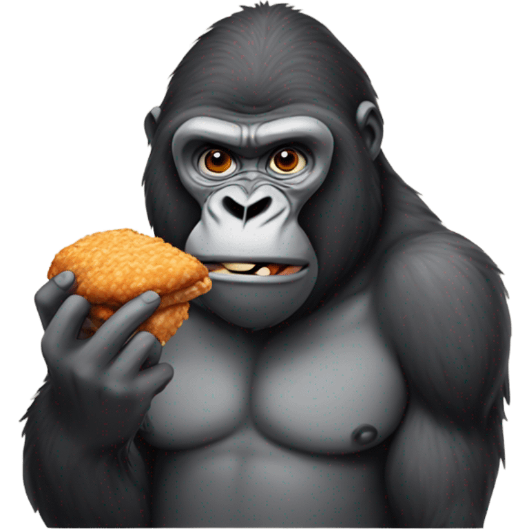 Gorilla eating fried chicken emoji