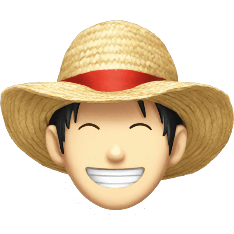 Straw hat with a red band Luffy emoji