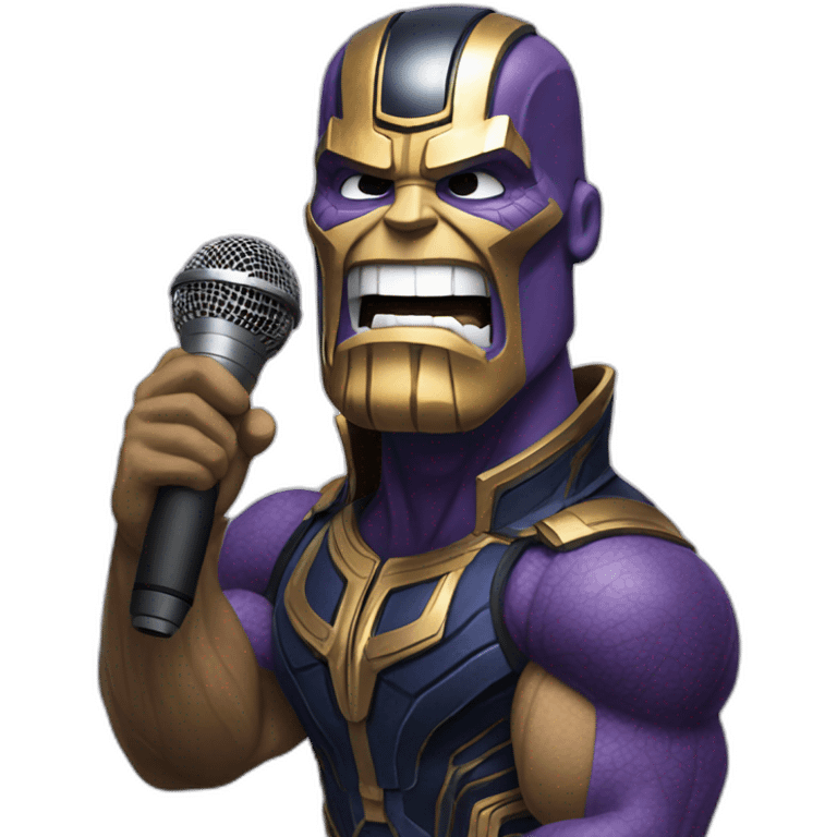 Thanos rapping holding microphone emoji