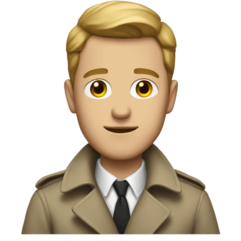 white guy in a trench coat emoji