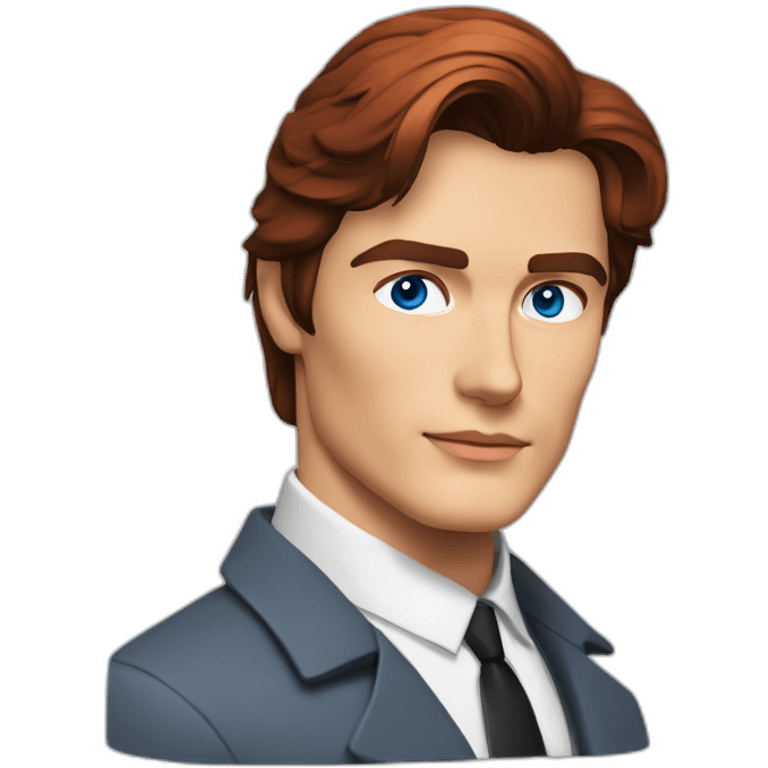 Alain Delon young researcher blue eyes short red hair emoji