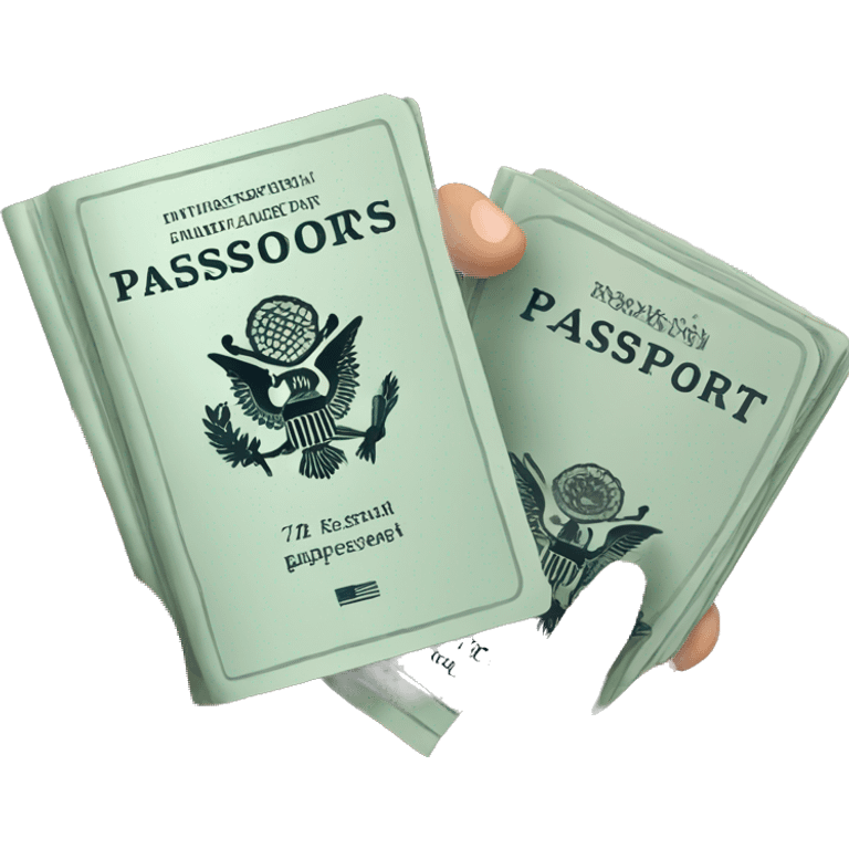 two U.S.A. passports in one hand emoji