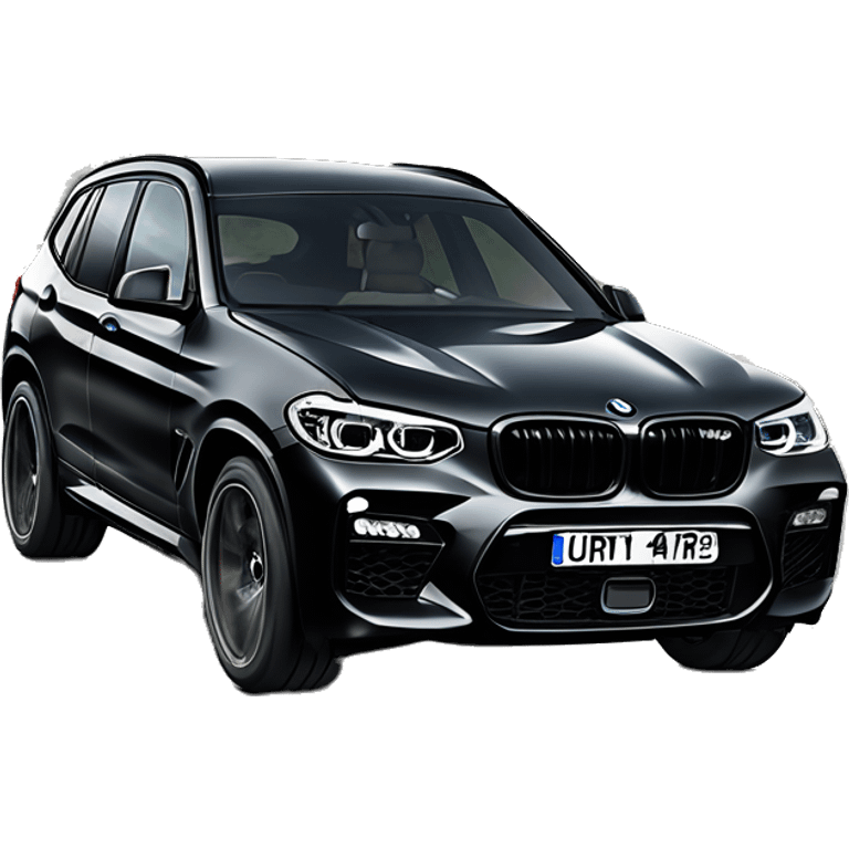 Black BMW X3M black and number plate C15 JTR emoji