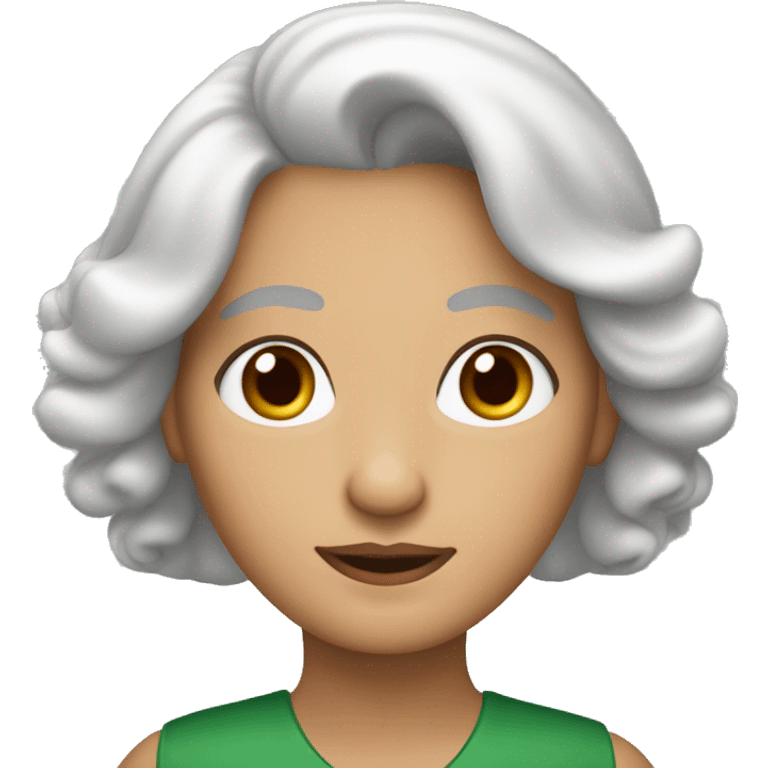 mujer blanca de 60 años con el pelo castaño corto y ojos verdes emoji