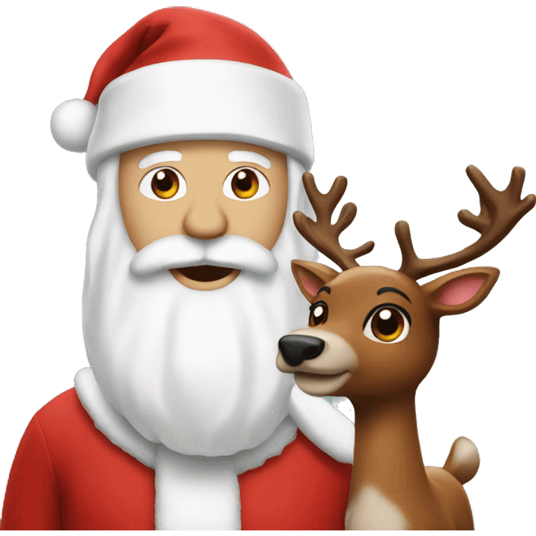 White Santa with Rudolph  emoji